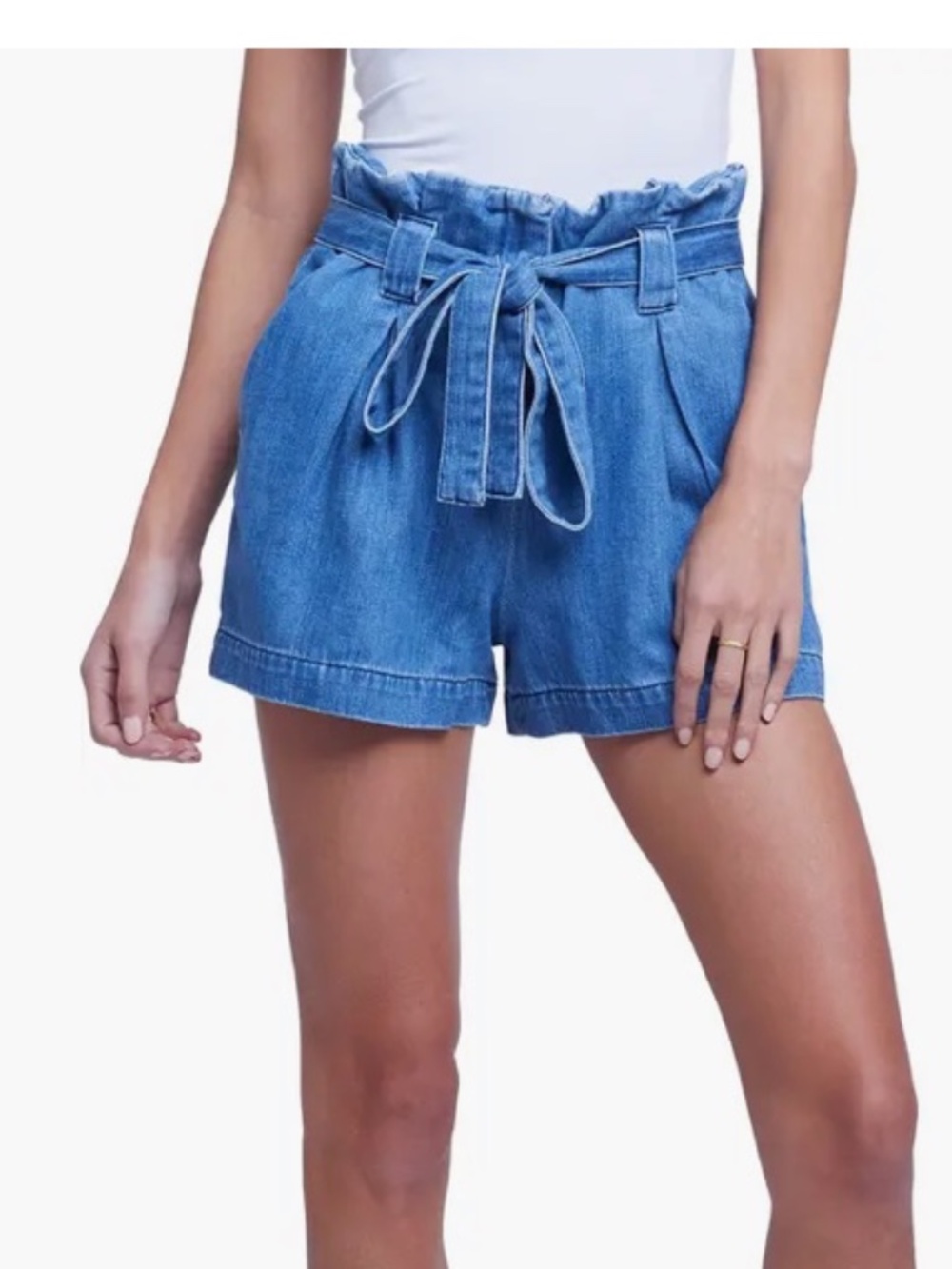 Lagence paperbag waist denim shorts